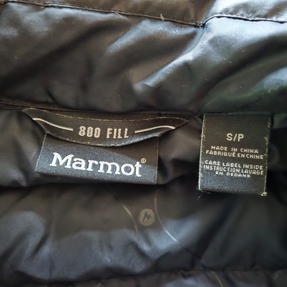 Marmot Puffer Duck Down Zip Up 600 Fill Black - Size S/P - Picture 5 of 5